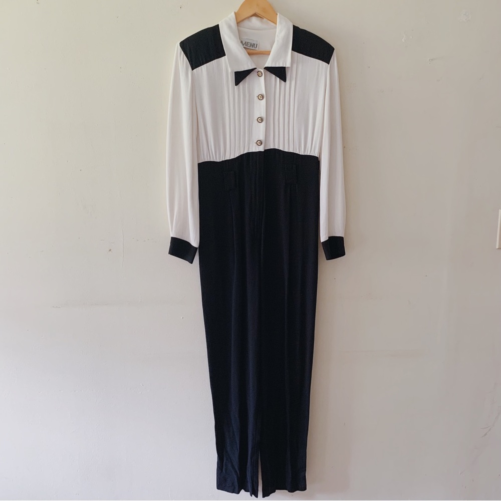80s COLOR BLOCK JUMPSUIT